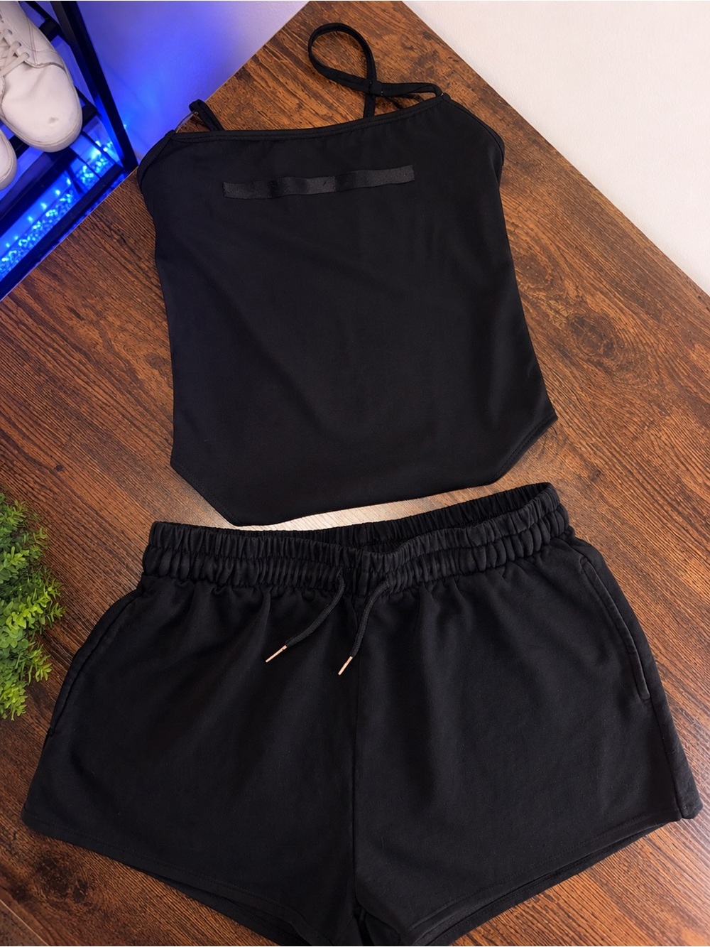 One piece slit swimsuit & Women’s Black Lounge Shorts - Casual Comfort